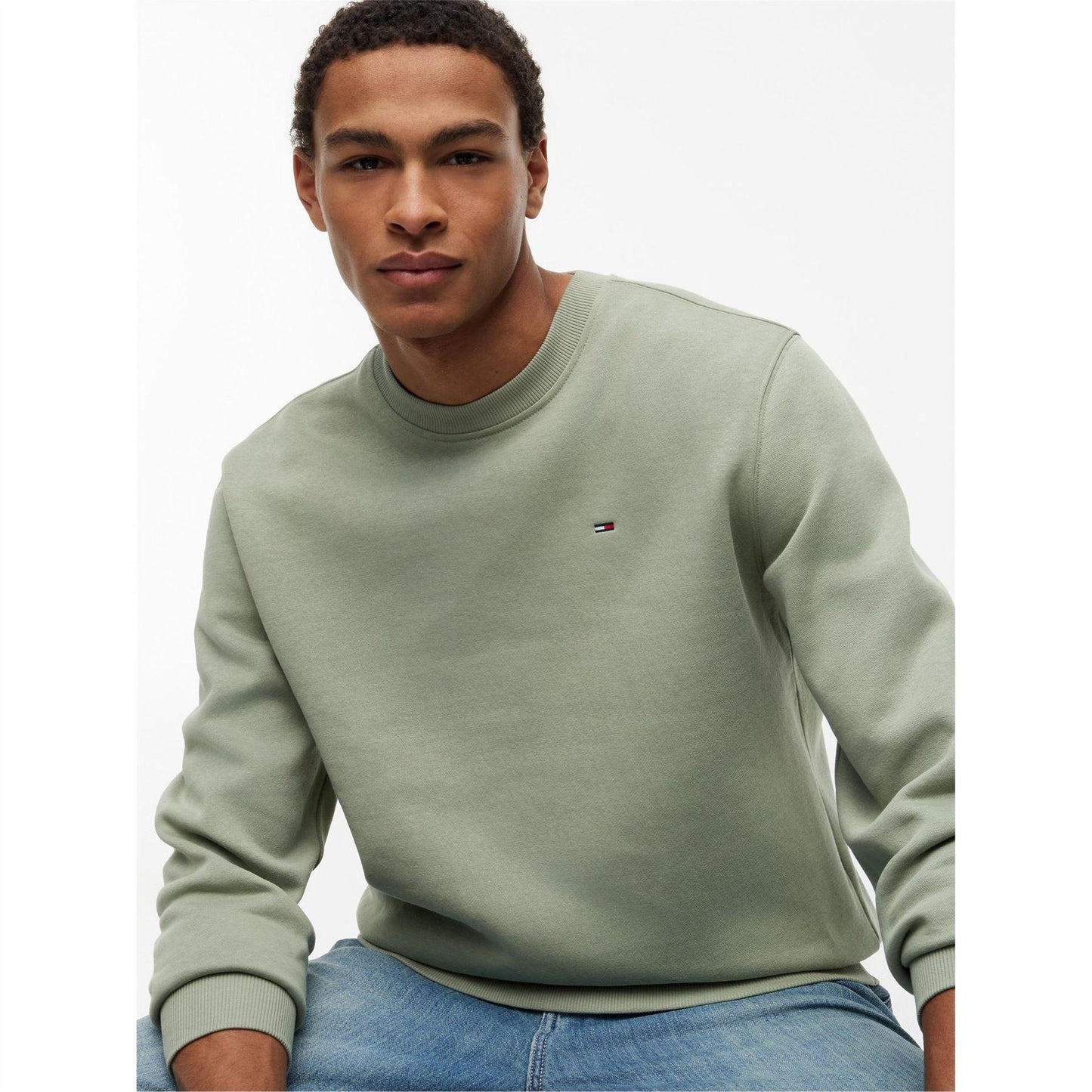 Olive Green - Lifestyle - Tommy Jeans Mens Fleece Lined Sweatshirt
