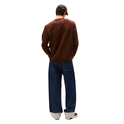 Brown - Back - Tommy Jeans Mens Fleece Lined Sweatshirt