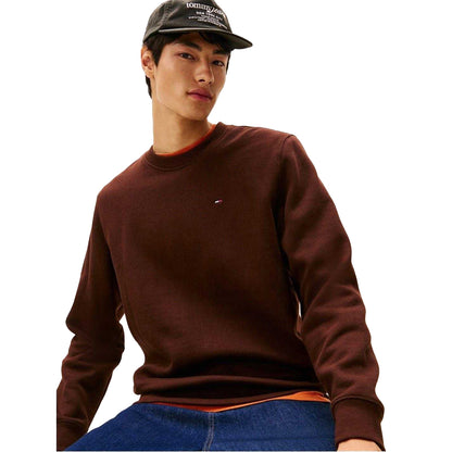 Brown - Side - Tommy Jeans Mens Fleece Lined Sweatshirt