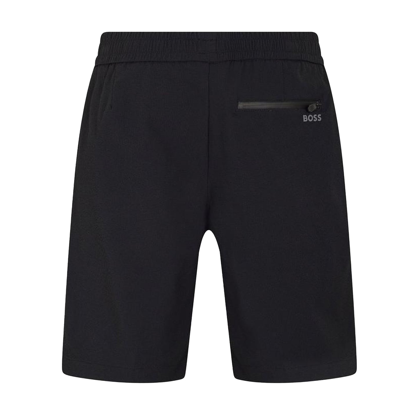 Black - Back - Boss Mens Flex Elasticated Waist Relaxed Fit Shorts