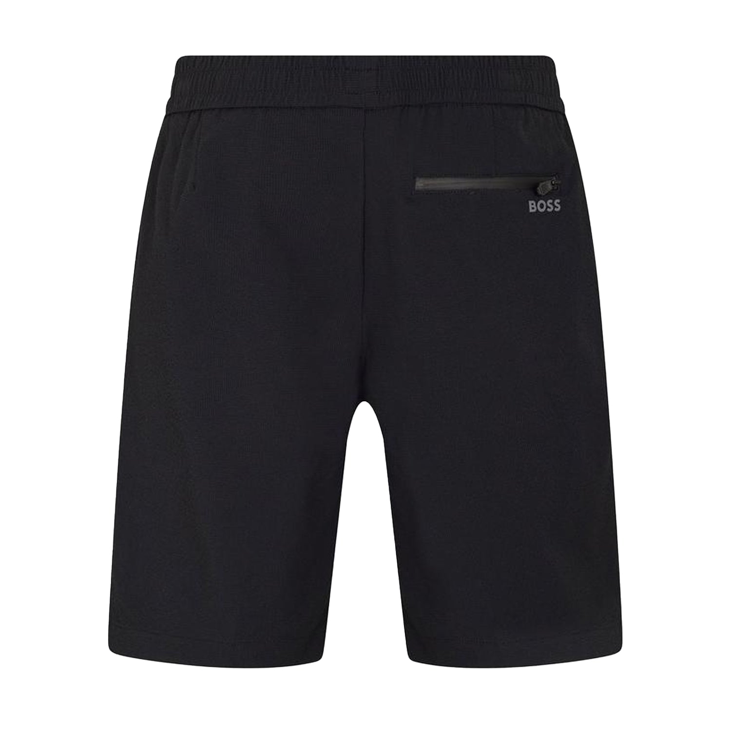 Black - Back - Boss Mens Flex Elasticated Waist Relaxed Fit Shorts