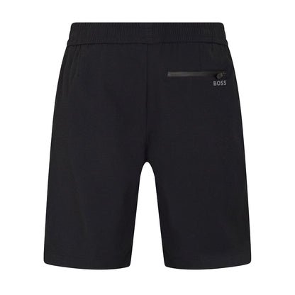 Black - Back - Boss Mens Flex Elasticated Waist Relaxed Fit Shorts