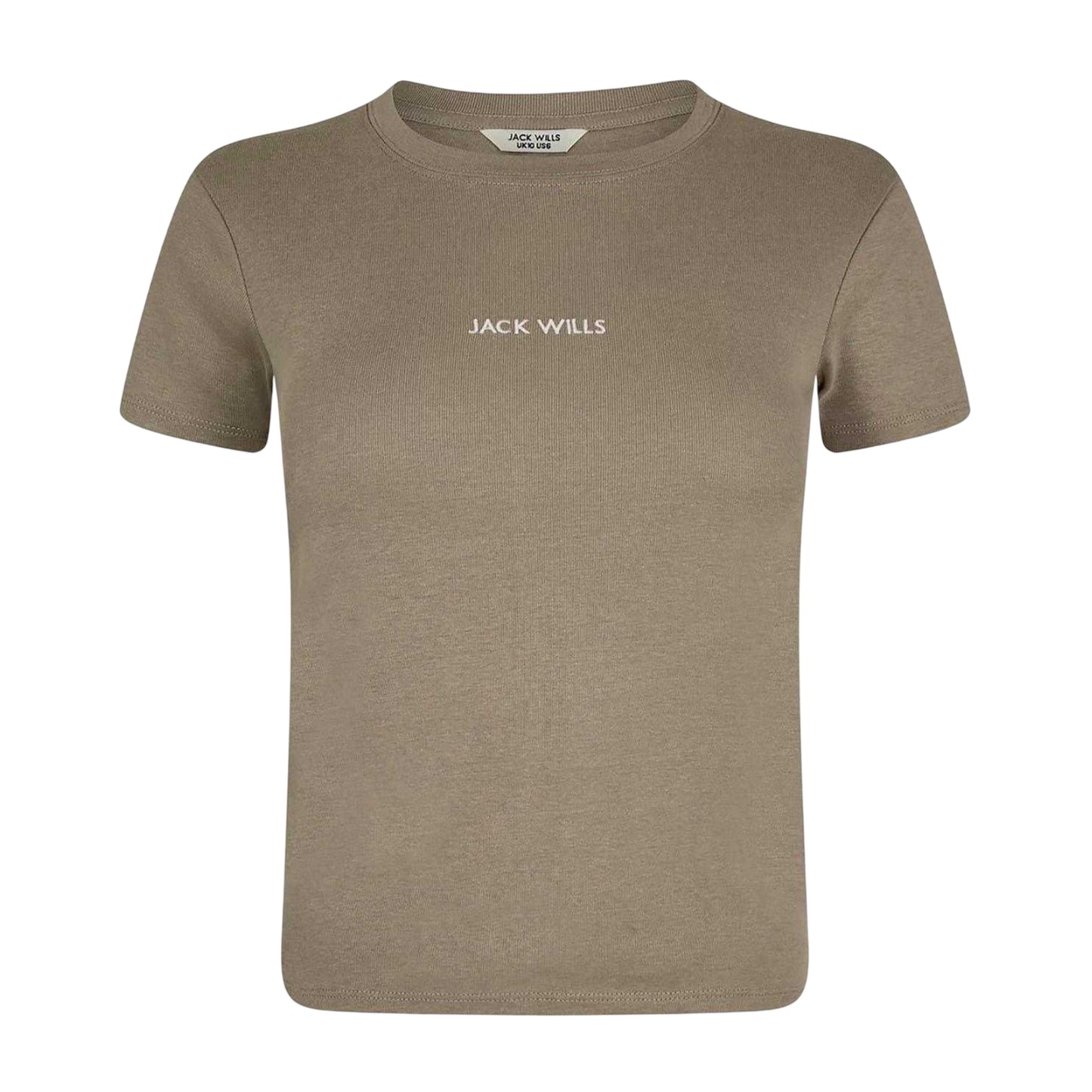 Taupe - Front - Jack Wills Womens-Ladies Cotton T-Shirt