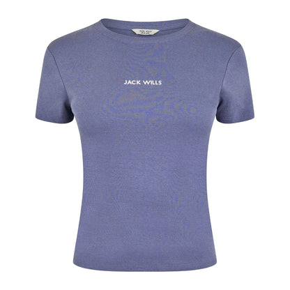 Dusky Blue - Front - Jack Wills Womens-Ladies Cotton T-Shirt