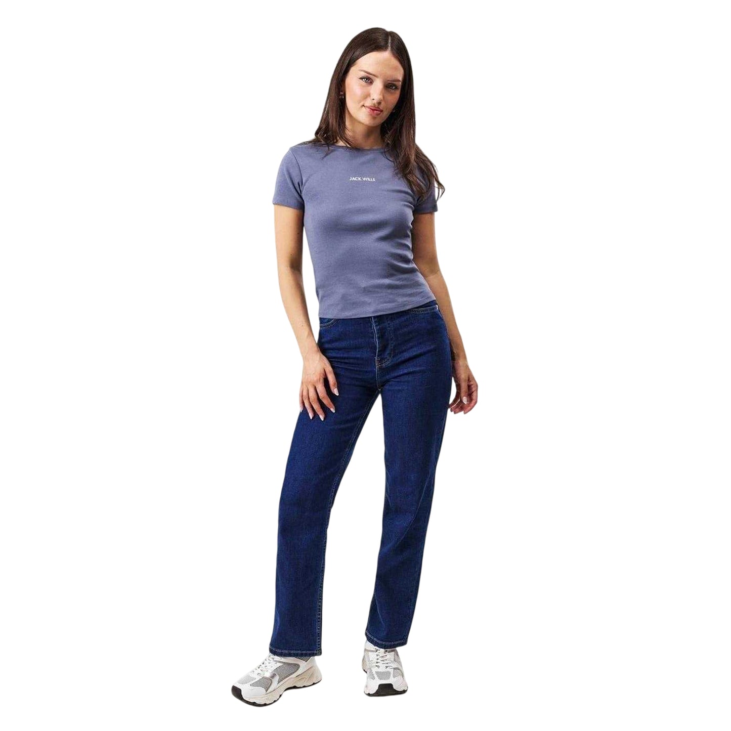 Dusky Blue - Side - Jack Wills Womens-Ladies Cotton T-Shirt