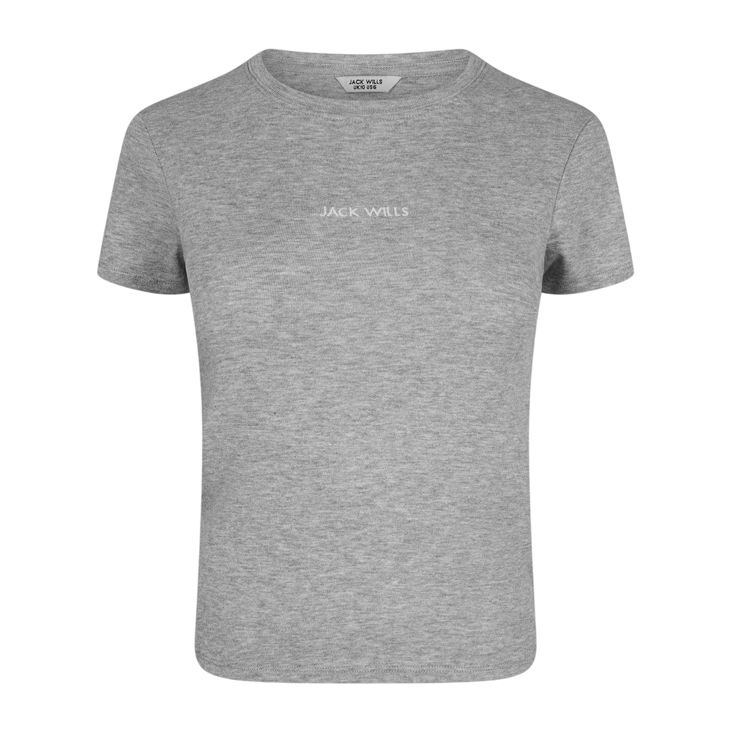 Grey Marl - Front - Jack Wills Womens-Ladies Cotton T-Shirt