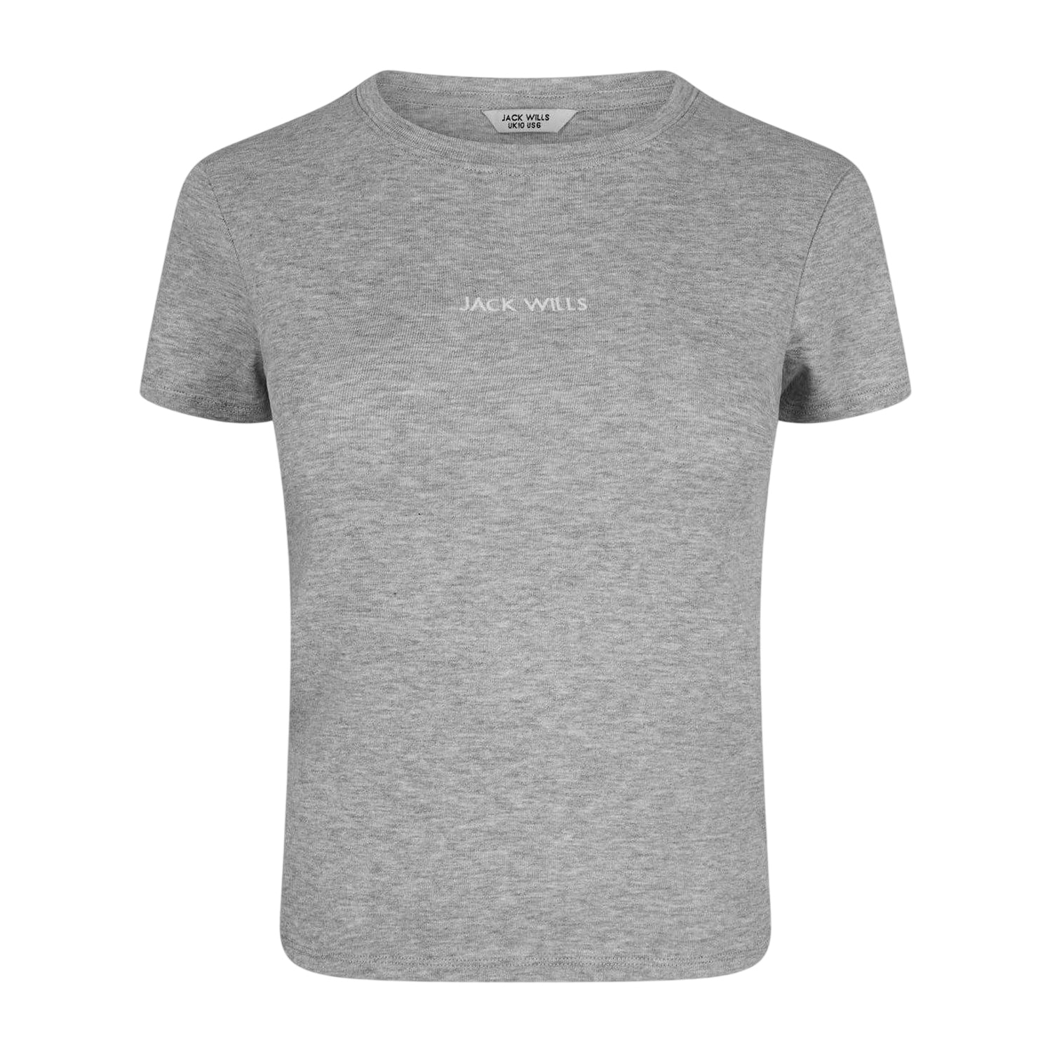 Grey Marl - Front - Jack Wills Womens-Ladies Cotton T-Shirt