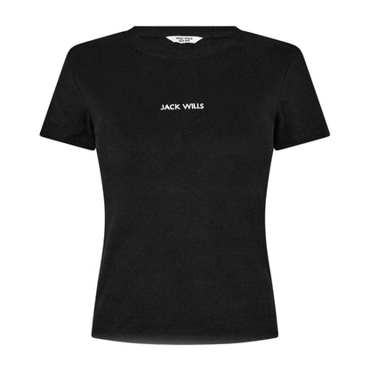 Black - Front - Jack Wills Womens-Ladies Cotton T-Shirt