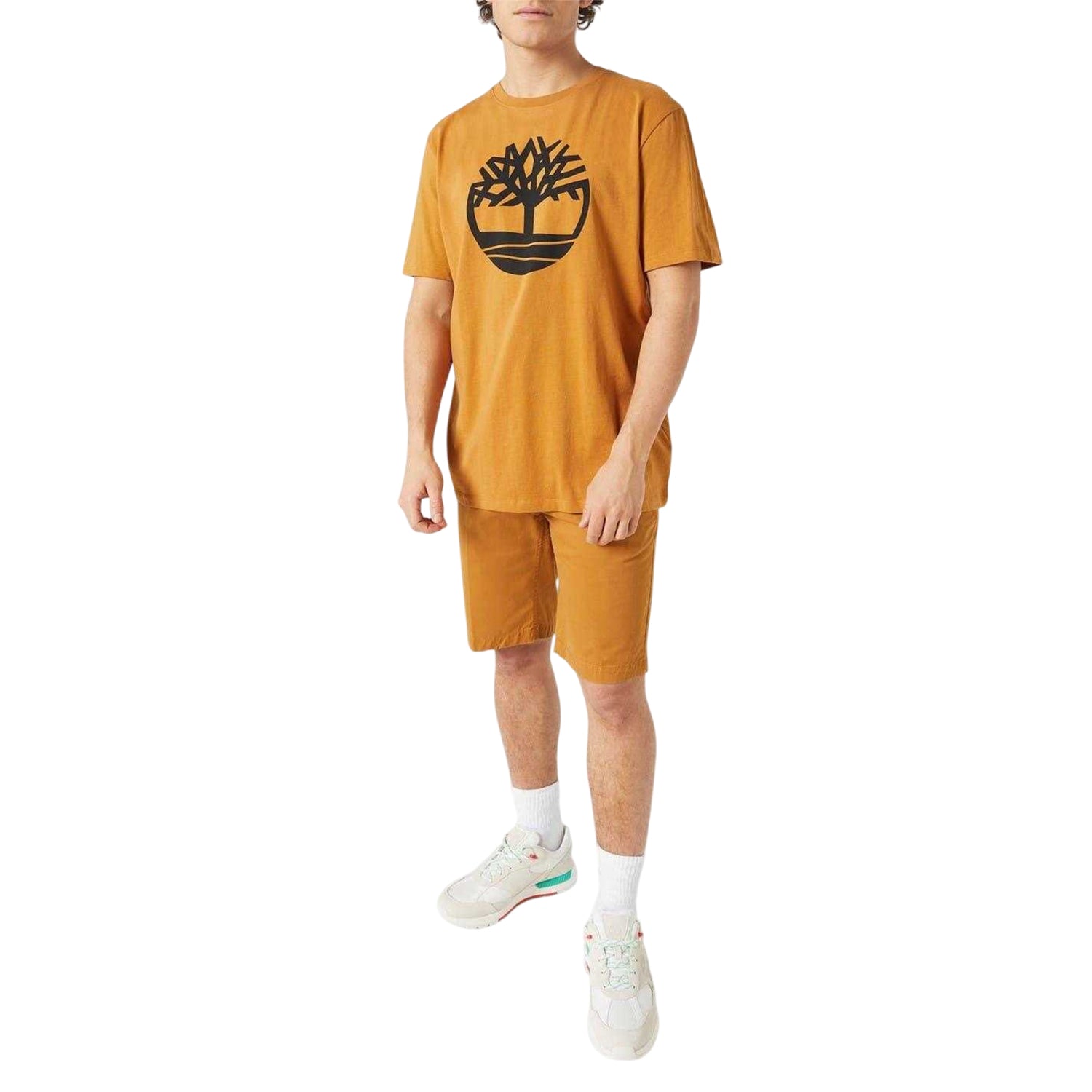 Brown - Side - Timberland Mens Logo T-Shirt