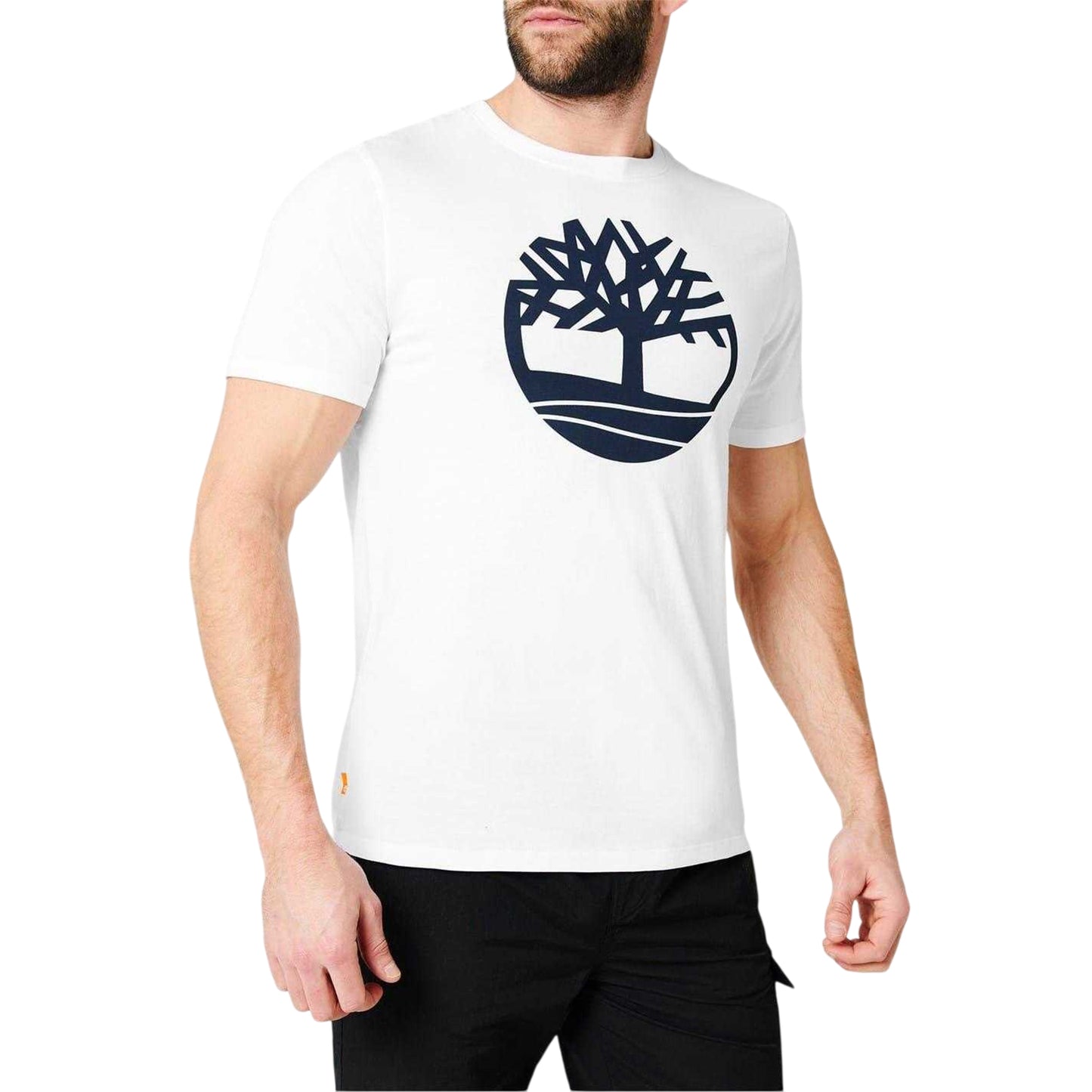 White - Side - Timberland Mens Logo T-Shirt