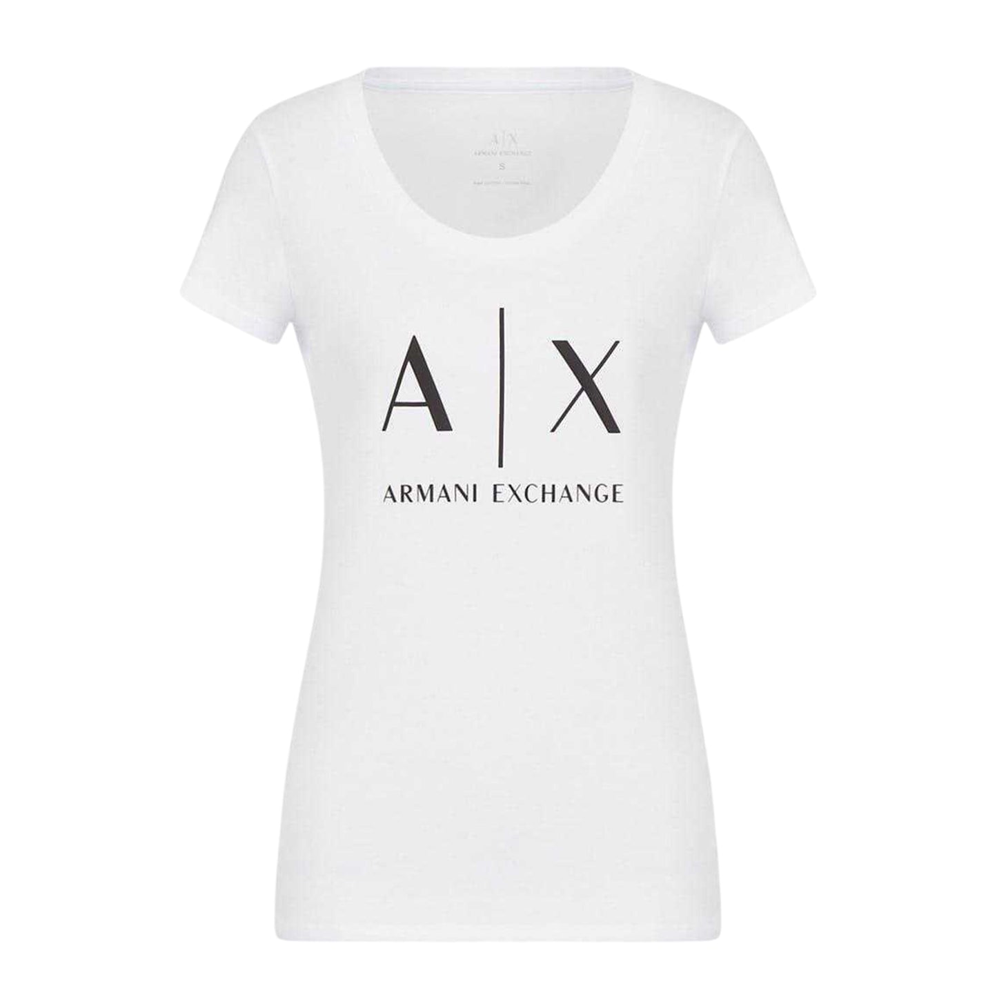 White - Front - Armani Exchange Womens-Ladies Cotton T-Shirt
