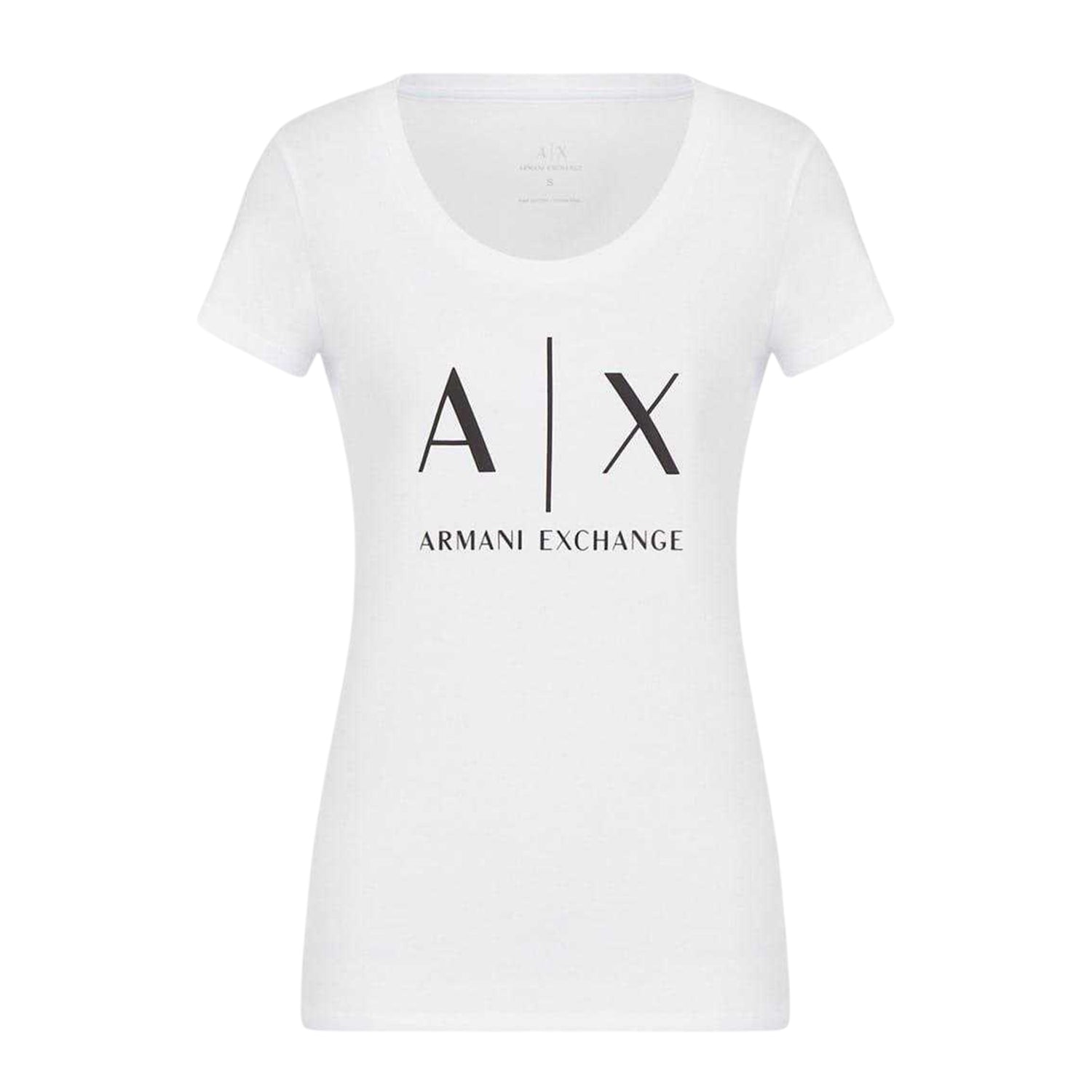 White - Front - Armani Exchange Womens-Ladies Cotton T-Shirt