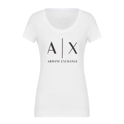 White - Front - Armani Exchange Womens-Ladies Cotton T-Shirt