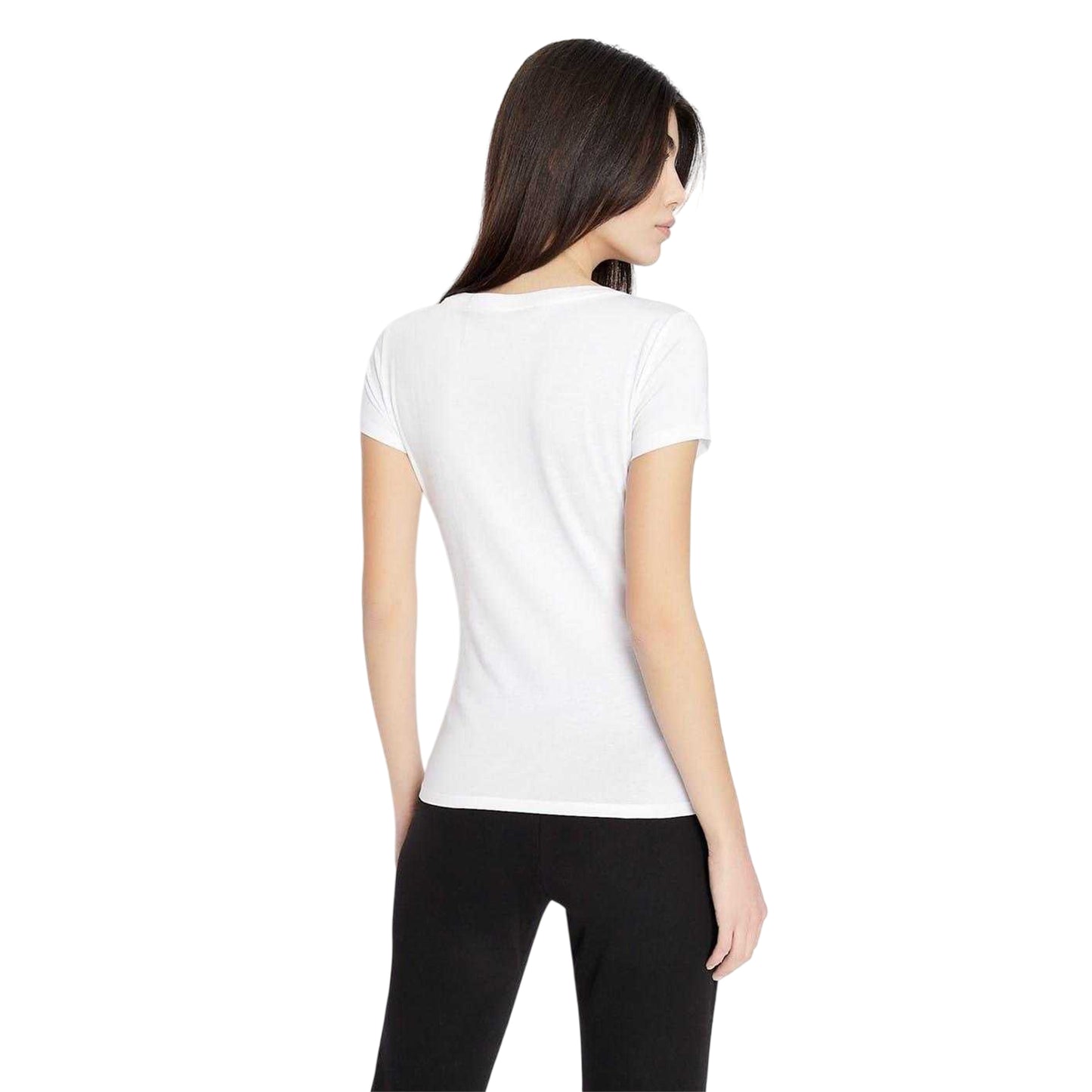 White - Back - Armani Exchange Womens-Ladies Cotton T-Shirt