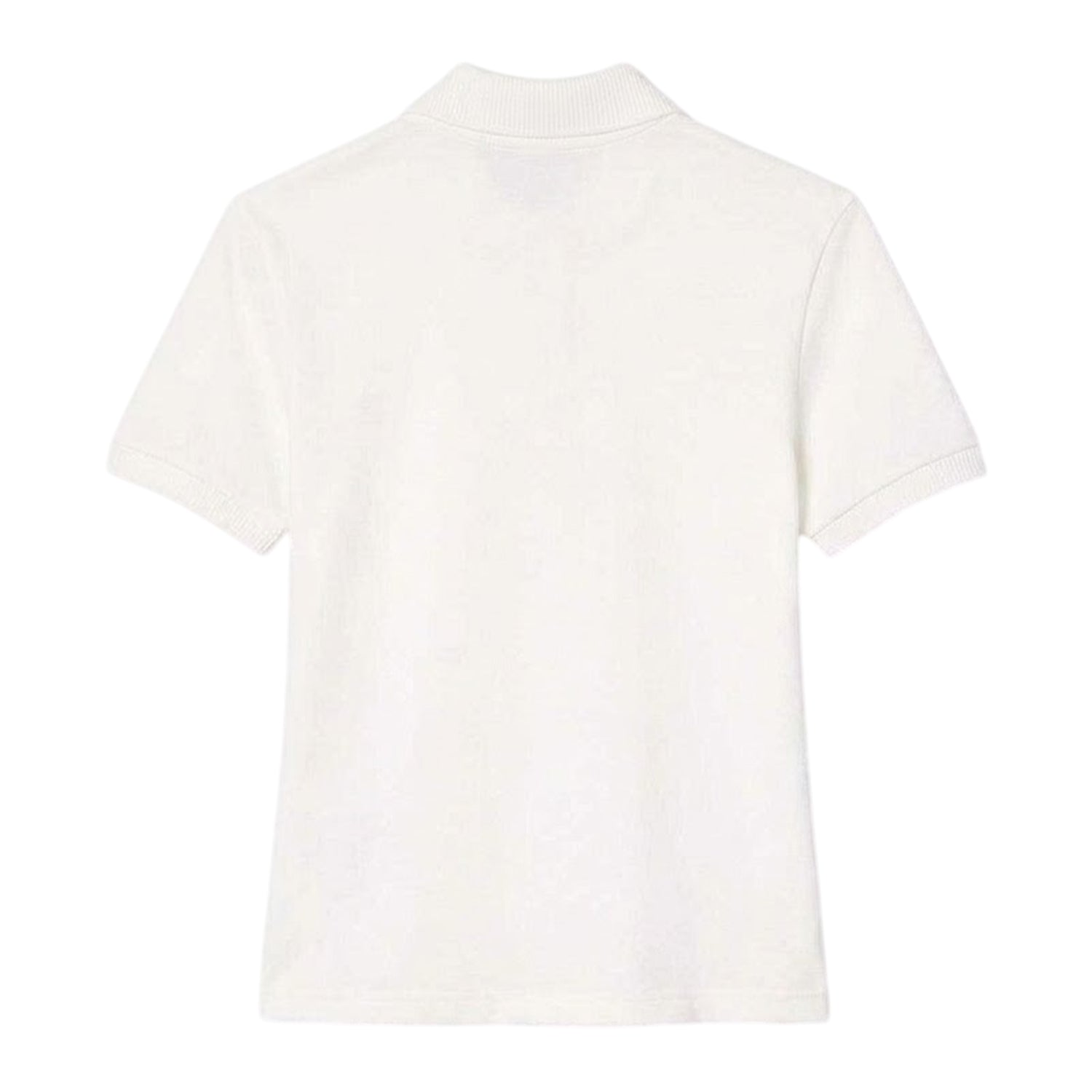 Cream - Back - Lacoste Womens-Ladies Terry Slim Short-Sleeved Polo Shirt