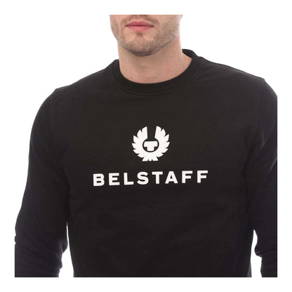 Black-White - Side - Belstaff Mens Signature Relaxed Fit Sweatshirt