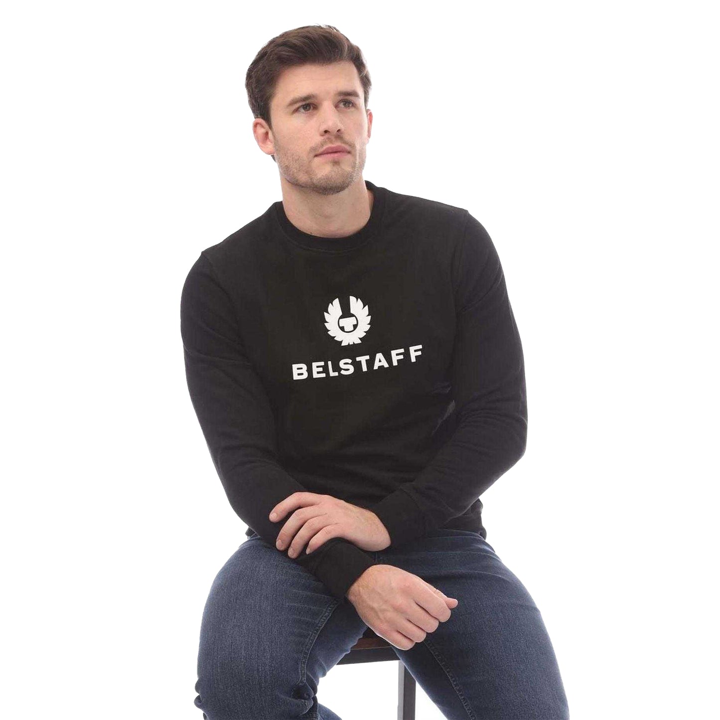 Black-White - Lifestyle - Belstaff Mens Signature Relaxed Fit Sweatshirt