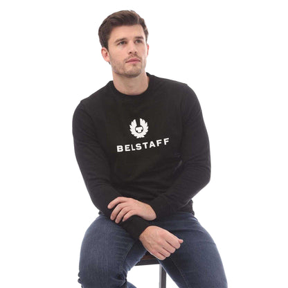 Black-White - Lifestyle - Belstaff Mens Signature Relaxed Fit Sweatshirt