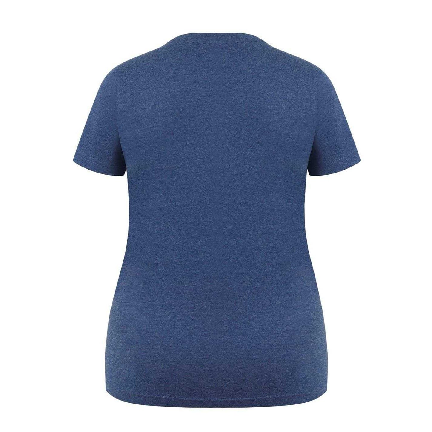 Navy Marl - Back - Lee Cooper Womens-Ladies Classic Flowers T-Shirt