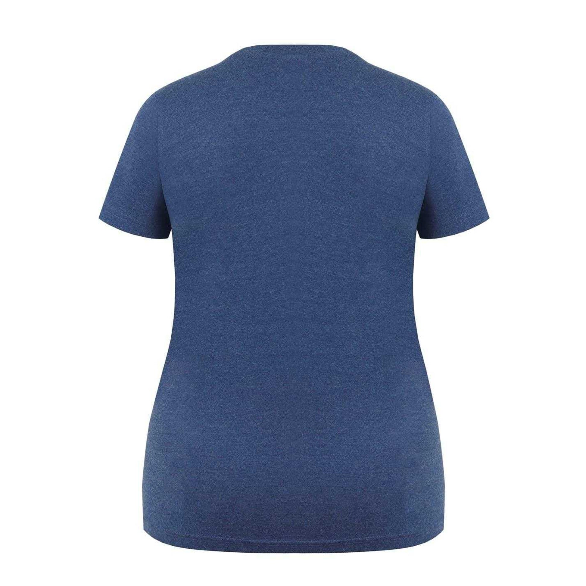 Navy Marl - Back - Lee Cooper Womens-Ladies Classic Flowers T-Shirt