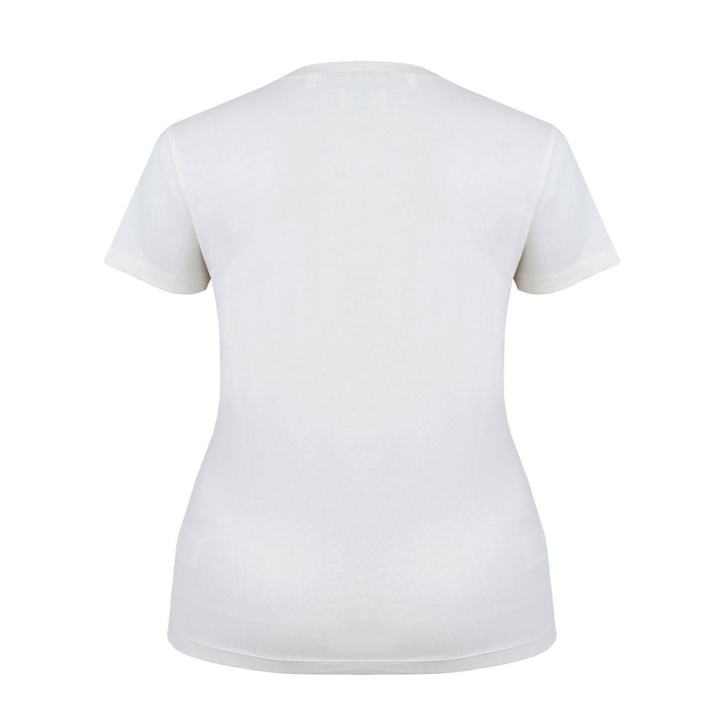 Cream - Back - Lee Cooper Womens-Ladies Classic Flowers T-Shirt