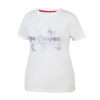 Cream - Side - Lee Cooper Womens-Ladies Classic Flowers T-Shirt