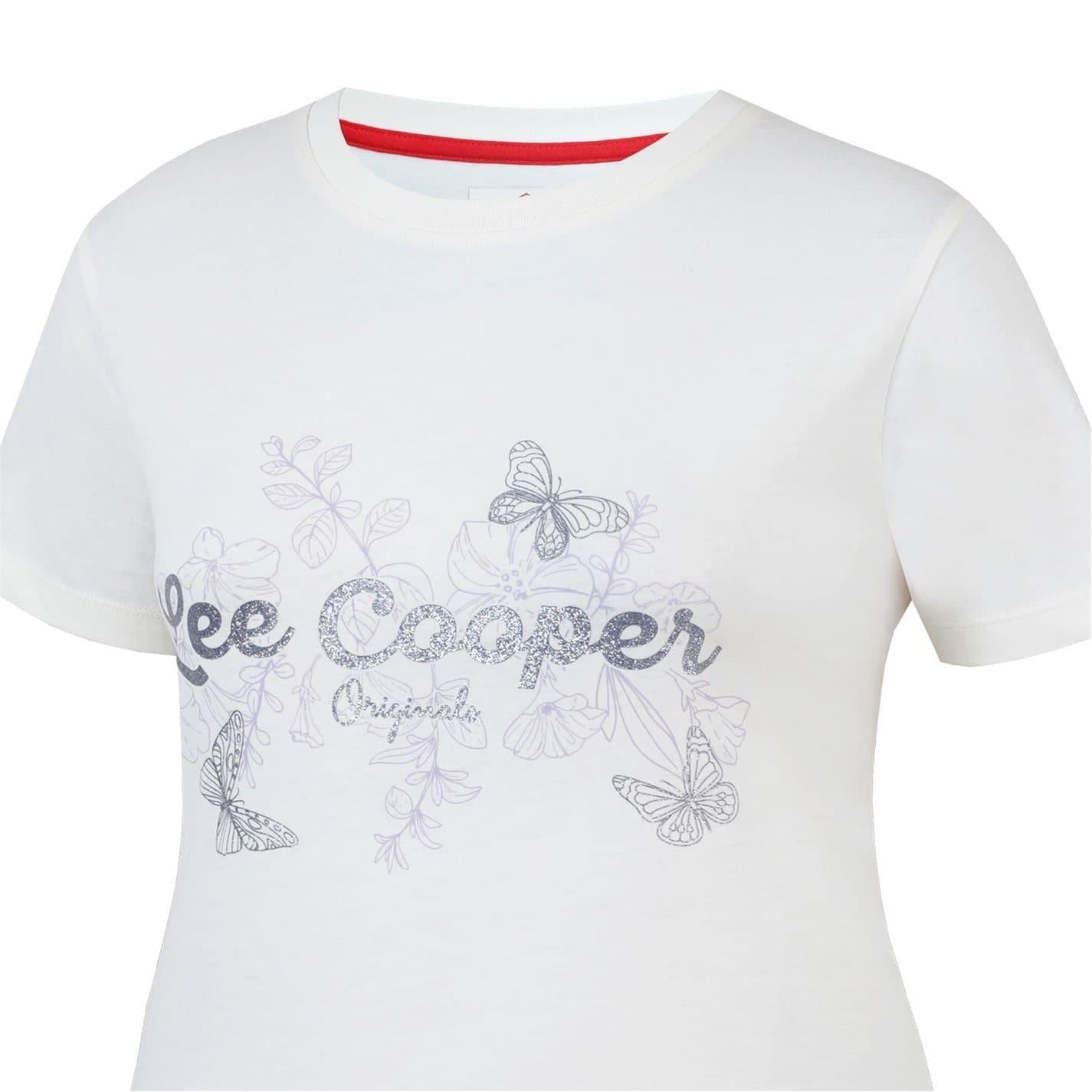 Cream - Pack Shot - Lee Cooper Womens-Ladies Classic Flowers T-Shirt