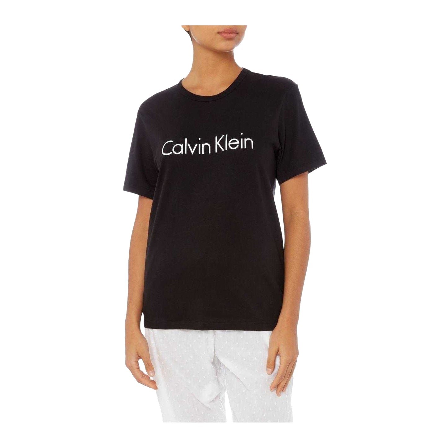 Black - Side - Calvin Klein Unisex Adult Logo Cotton T-Shirt