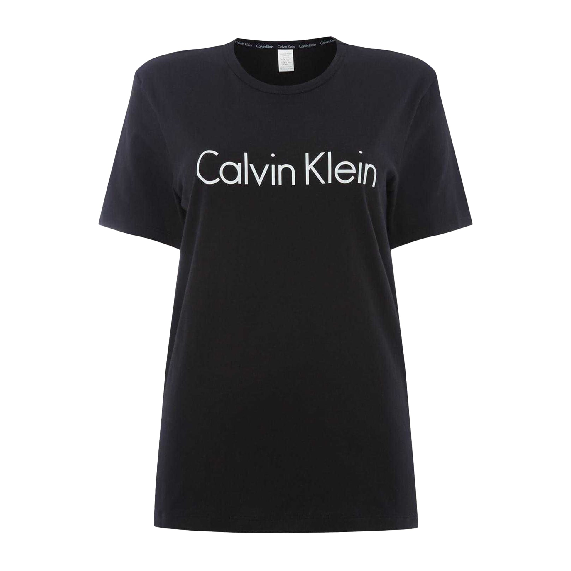 Black - Front - Calvin Klein Unisex Adult Logo Cotton T-Shirt