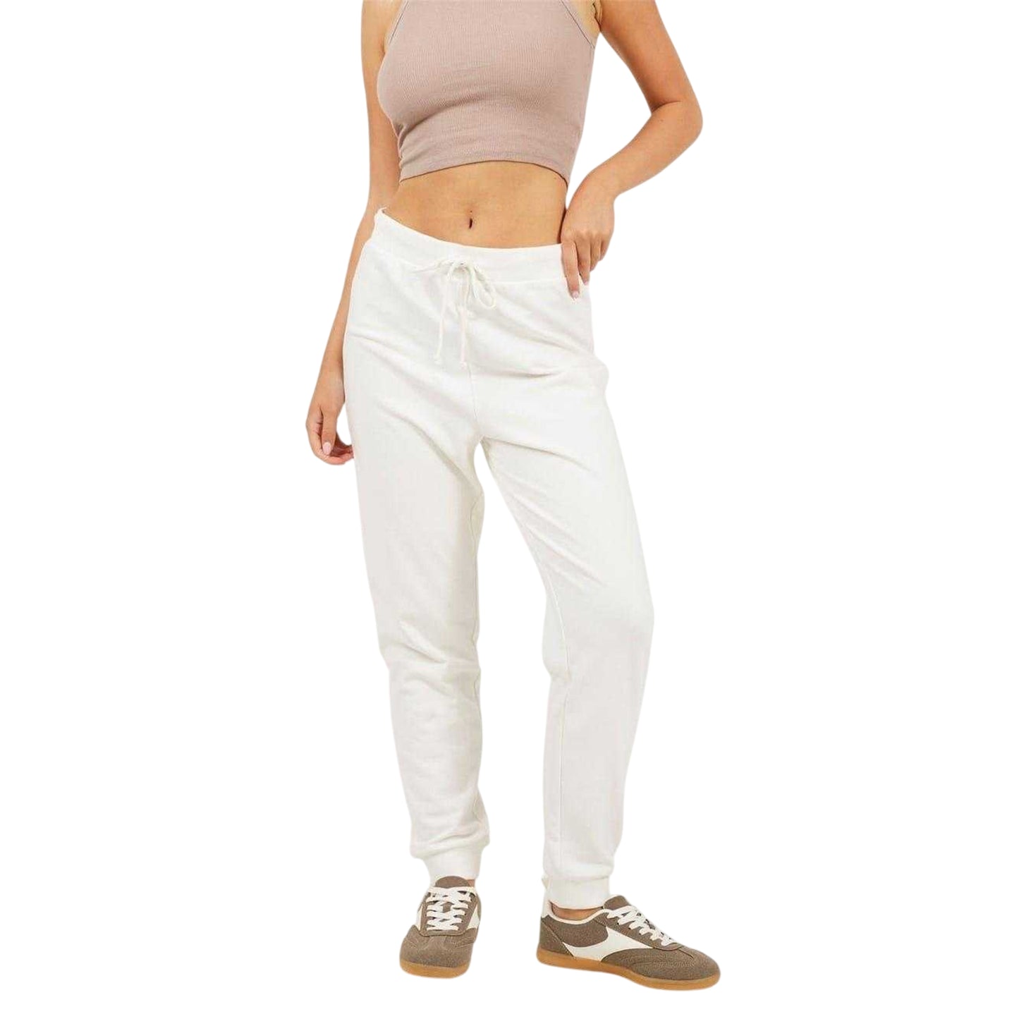 White - Front - Brave Soul Womens-Ladies Skinny Jogging Bottoms