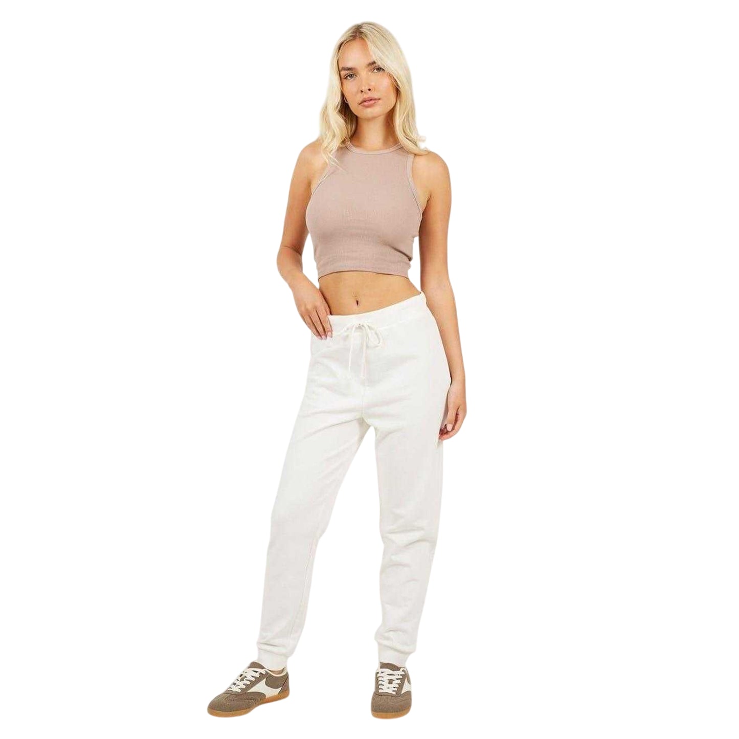 White - Side - Brave Soul Womens-Ladies Skinny Jogging Bottoms