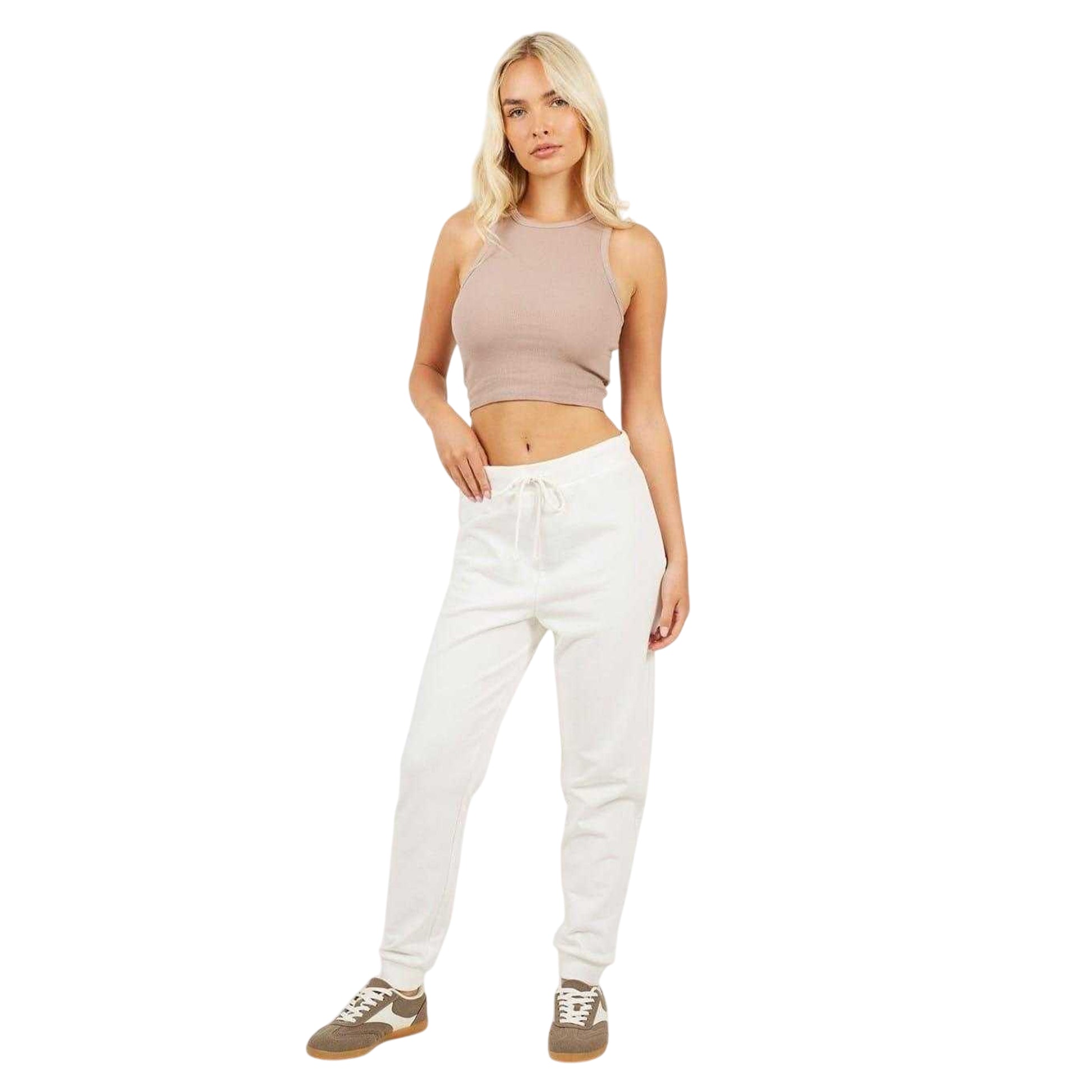 White - Side - Brave Soul Womens-Ladies Skinny Jogging Bottoms