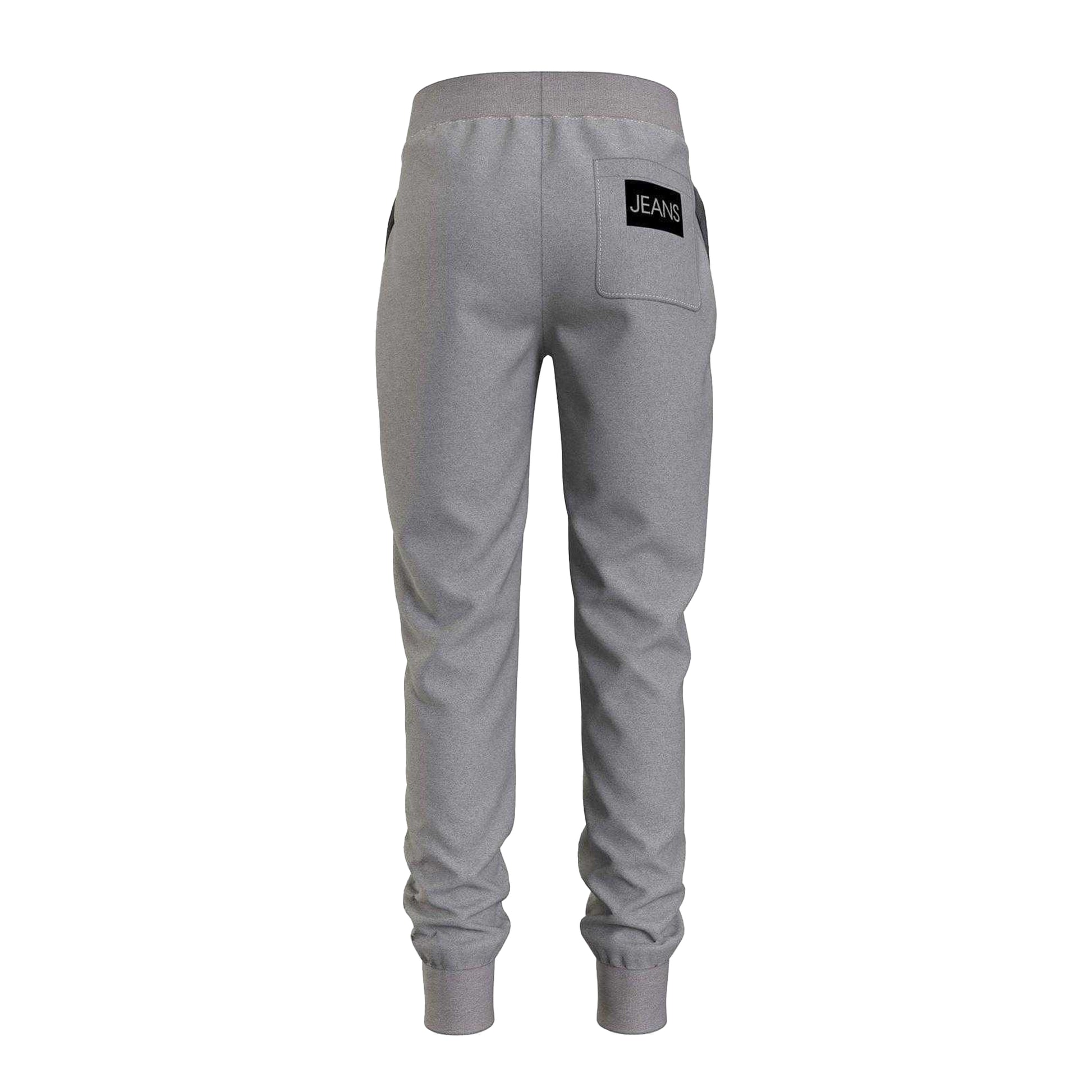 Grey - Back - Calvin Klein Boys Institutional Jogging Bottoms