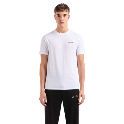 White - Front - Armani Exchange Mens Logo Cotton T-Shirt