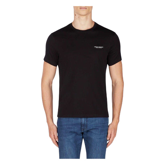 Black - Front - Armani Exchange Mens Logo Cotton T-Shirt