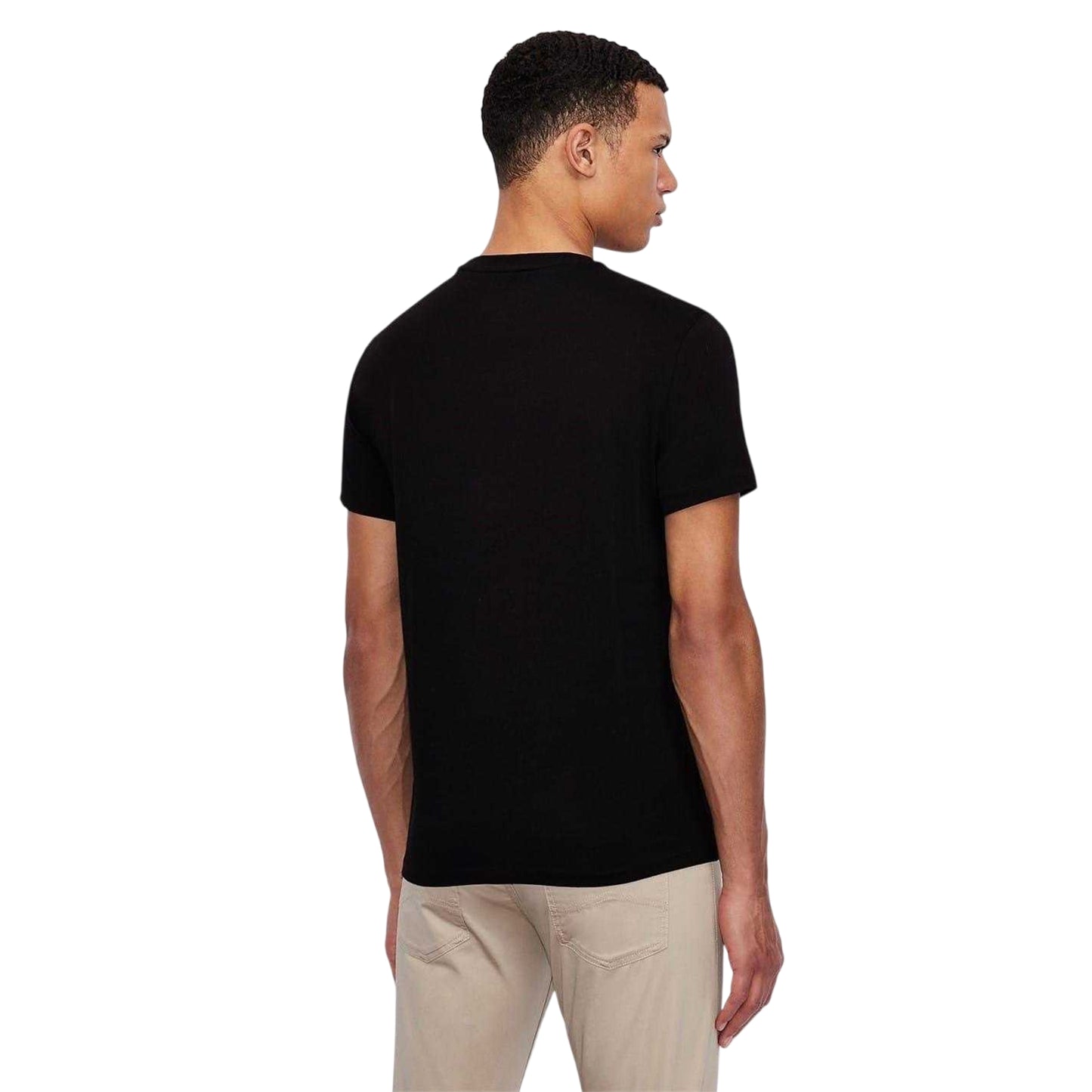 Black - Back - Armani Exchange Mens Logo Cotton T-Shirt