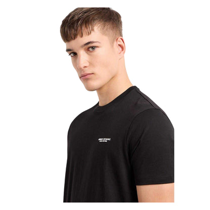 Black - Side - Armani Exchange Mens Logo Cotton T-Shirt