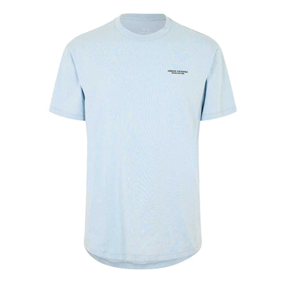 Blue - Front - Armani Exchange Mens Logo Cotton T-Shirt