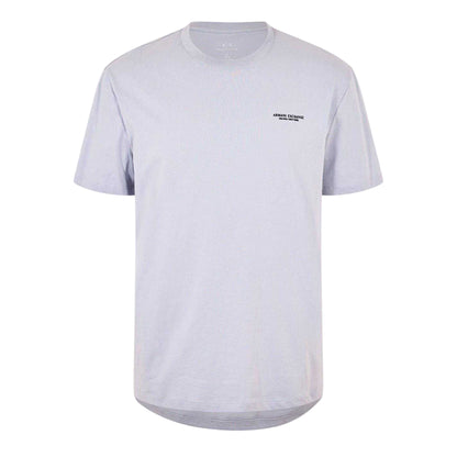 Lilac - Front - Armani Exchange Mens Logo Cotton T-Shirt