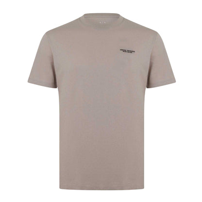 Beige - Front - Armani Exchange Mens Logo Cotton T-Shirt
