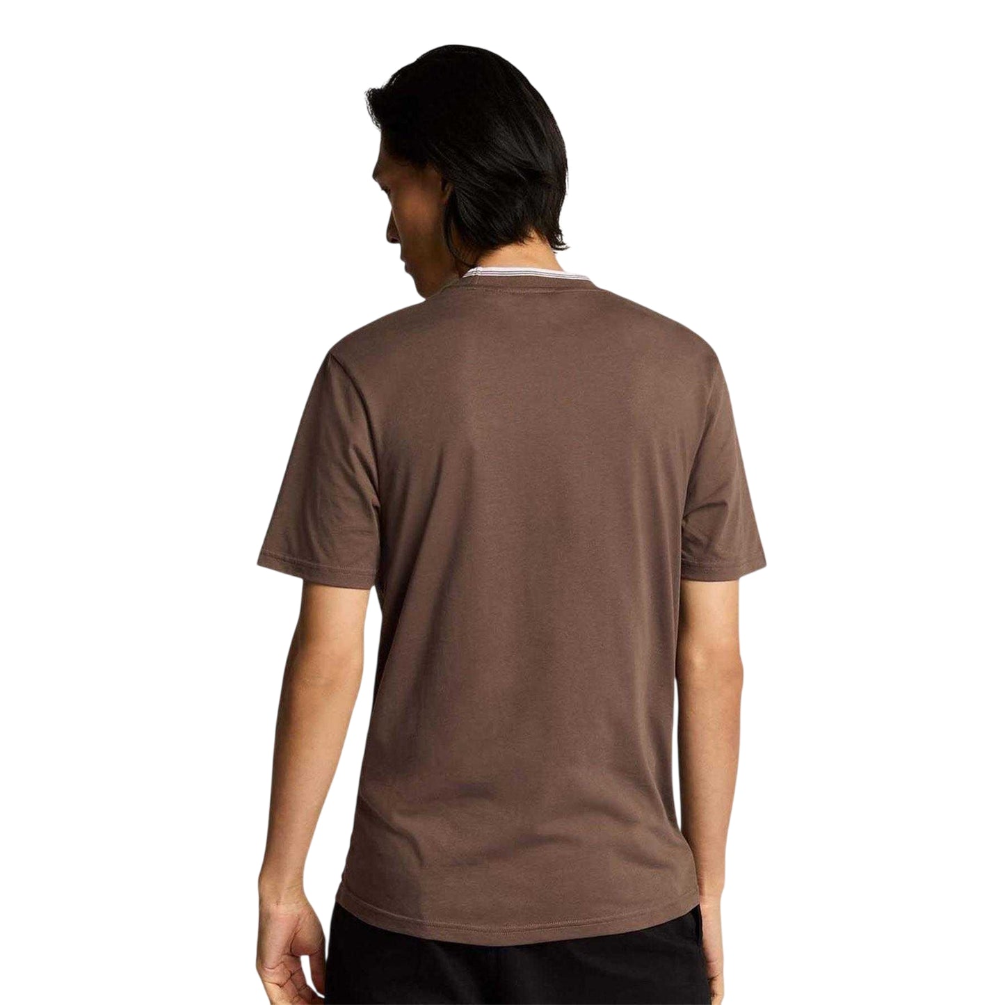 Purple - Back - Lyle & Scott Mens Superfine Contrast Tipped Cotton Regular T-Shirt