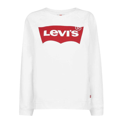 White - Front - Levis Womens-Ladies Batwing Logo Crew Neck Sweatshirt