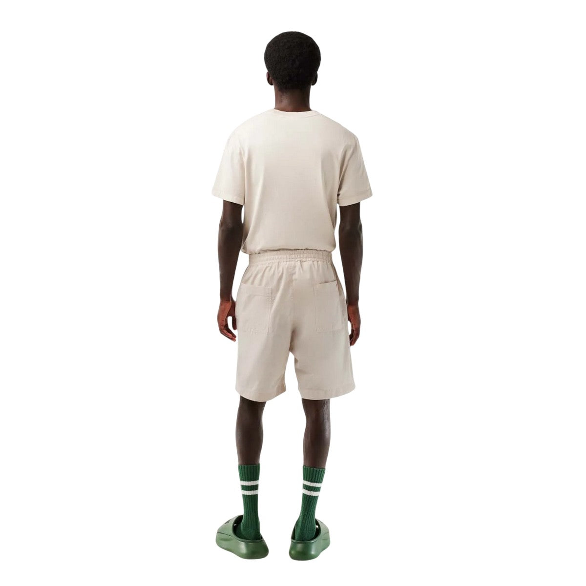 Grey - Back - Lacoste Mens Organic Cotton Shorts