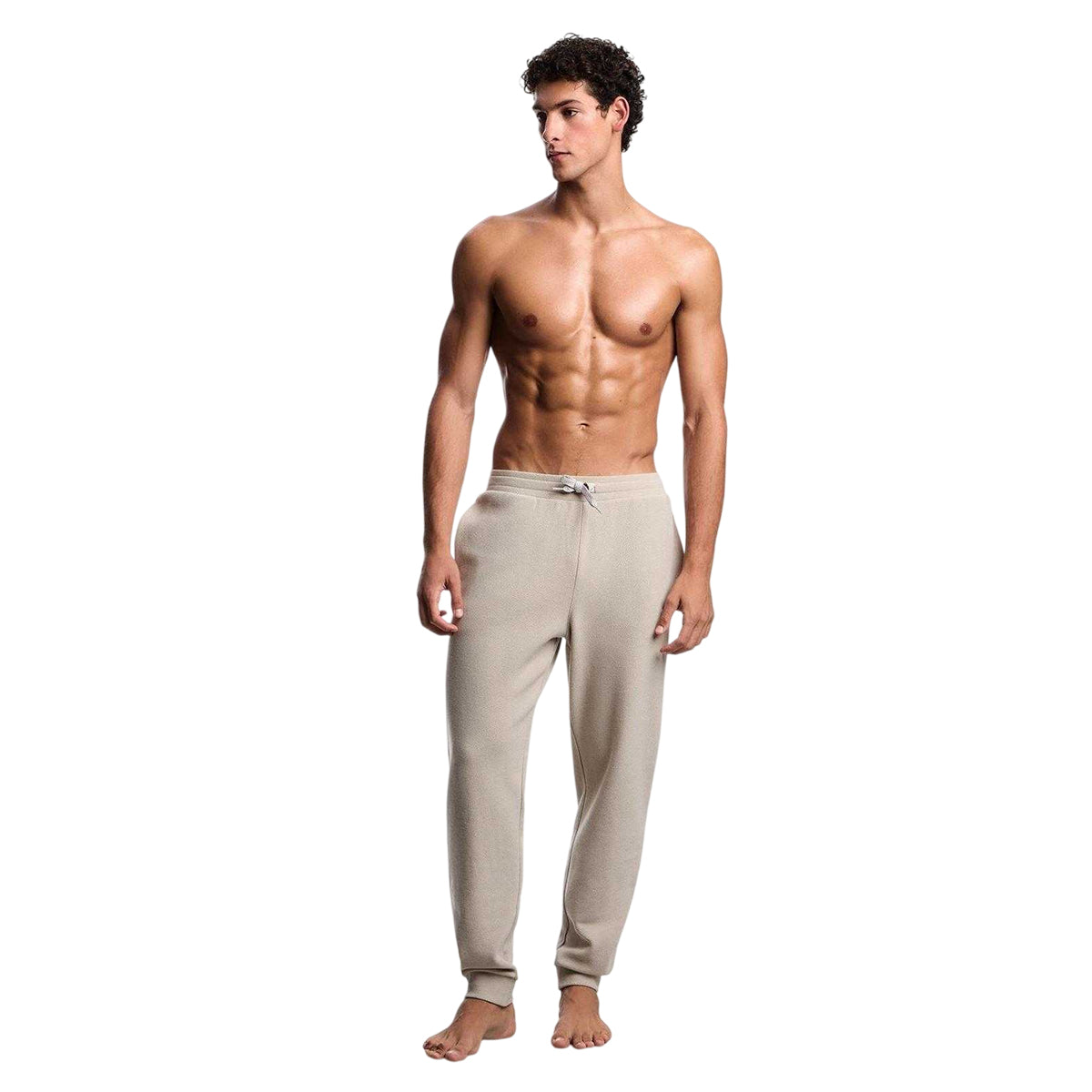 Nut - Side - Emporio Armani EA7 Mens Fleece Jogging Bottoms