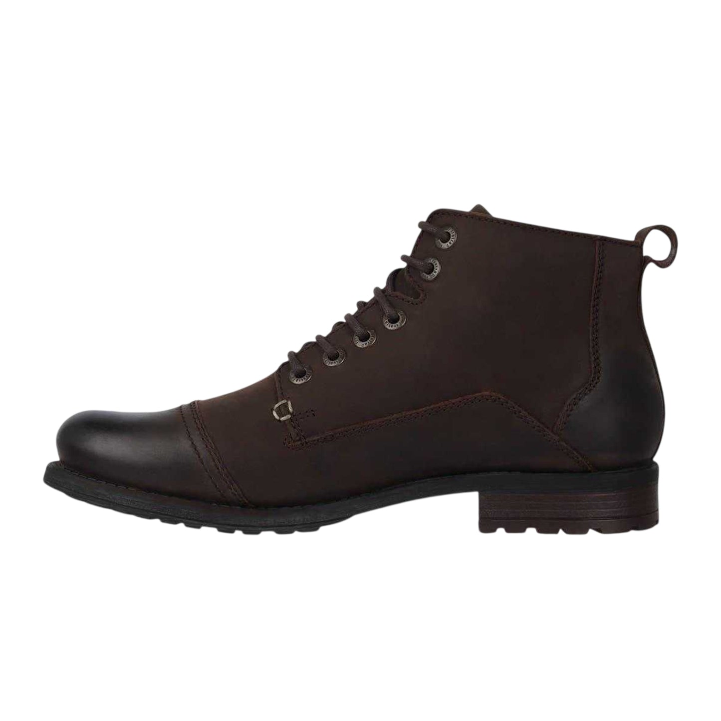 Brown - Side - Firetrap Mens Webb Buckle Detail Boots