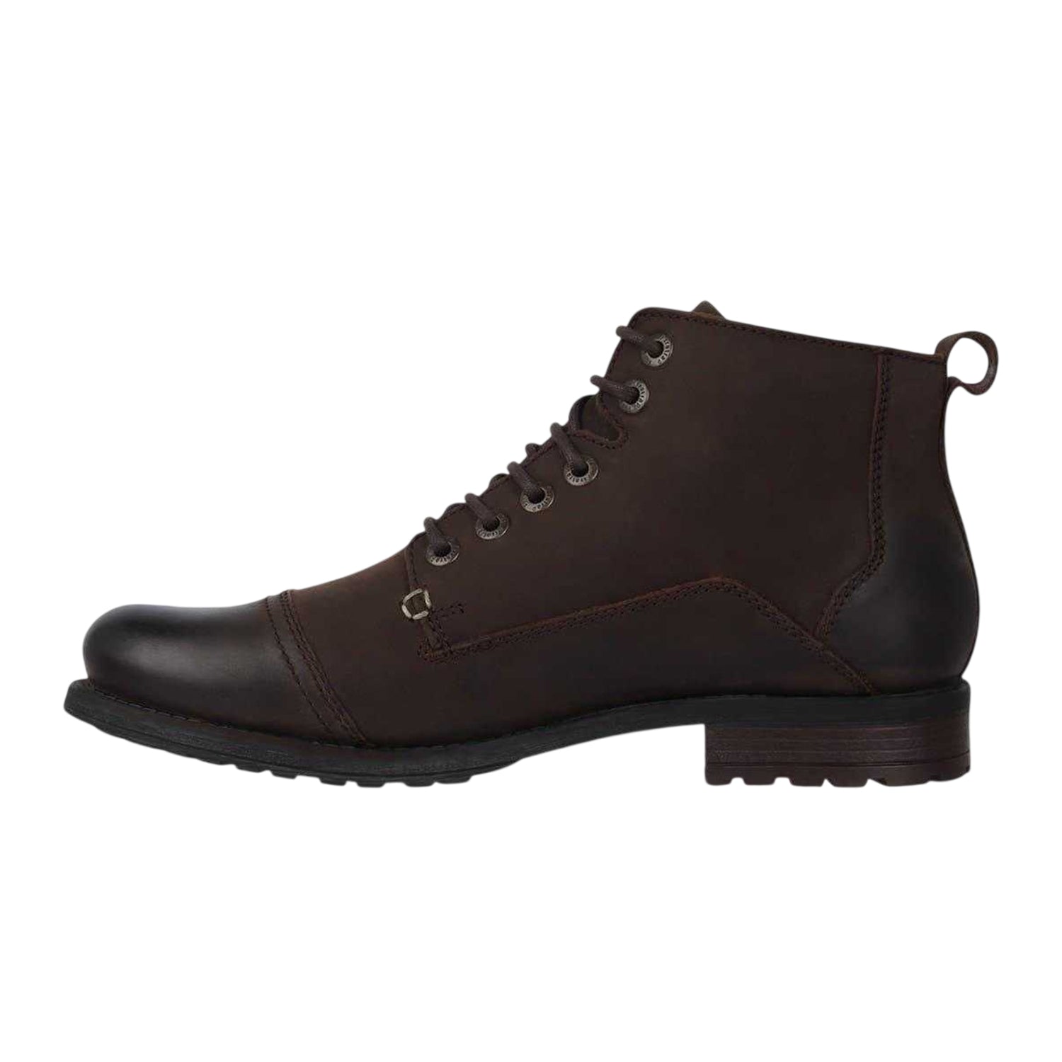 Brown - Side - Firetrap Mens Webb Buckle Detail Boots
