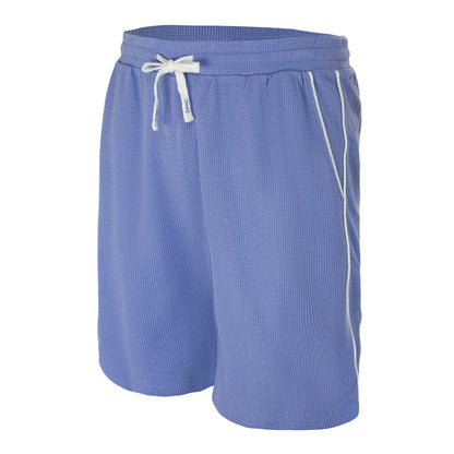 Light Blue - Side - Fabric Mens Cotton Blend Shorts
