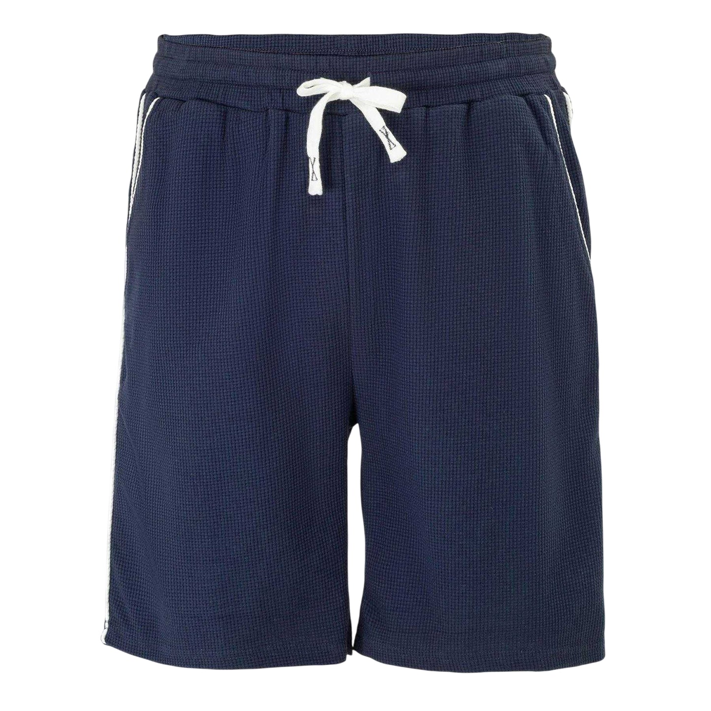 Navy - Front - Fabric Mens Cotton Blend Shorts
