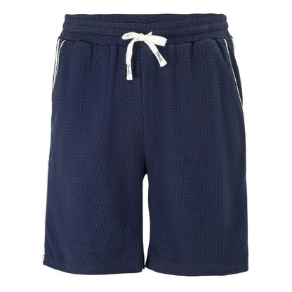 Navy - Front - Fabric Mens Cotton Blend Shorts