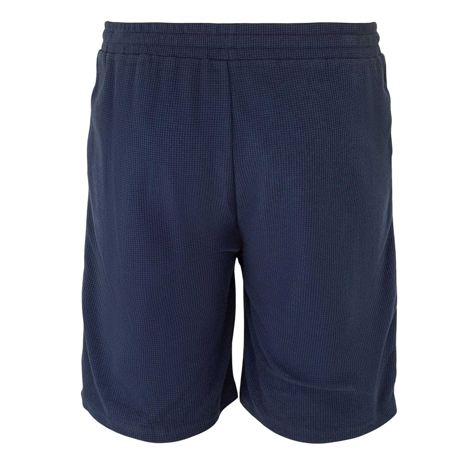 Navy - Back - Fabric Mens Cotton Blend Shorts